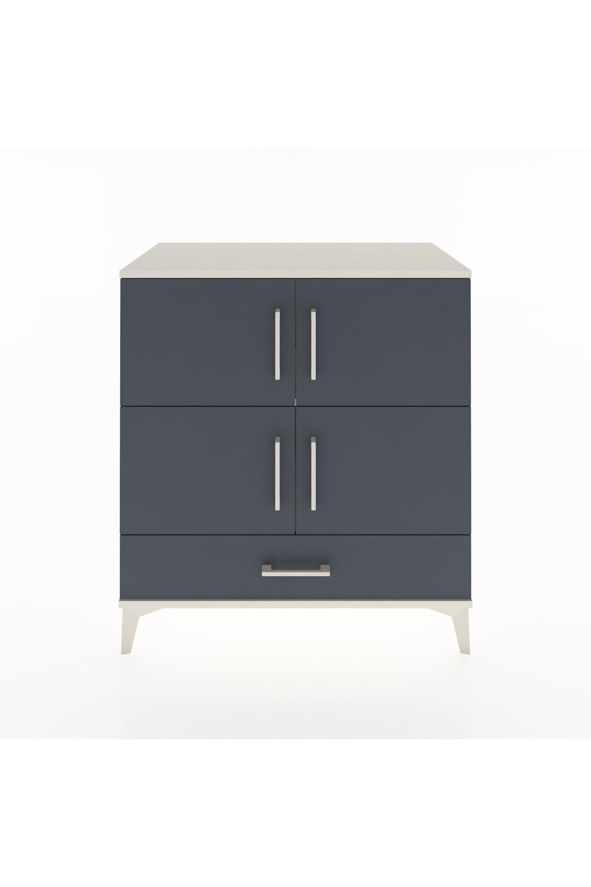 Hyperion Şifonyer 2 Raflı Tek Çekmeceli 4 Kapaklı 88x44x96 Aytaşı-Antrasit