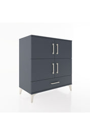 Hyperion Şifonyer 2 Raflı Tek Çekmeceli 4 Kapaklı 88x44x96 Antrasit-Antrasit