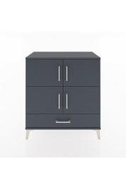 Hyperion Şifonyer 2 Raflı Tek Çekmeceli 4 Kapaklı 88x44x96 Antrasit-Antrasit