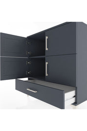 Hyperion Şifonyer 2 Raflı Tek Çekmeceli 4 Kapaklı 88x44x96 Antrasit-Antrasit