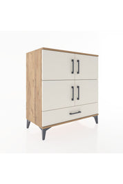 Hyperion Şifonyer 2 Raflı Tek Çekmeceli 4 Kapaklı 88x44x96 Çam-Aytaşı