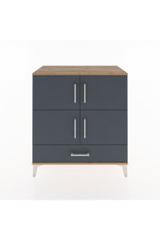 Hyperion Şifonyer 2 Raflı Tek Çekmeceli 4 Kapaklı 88x44x96 Çam-Antrasit