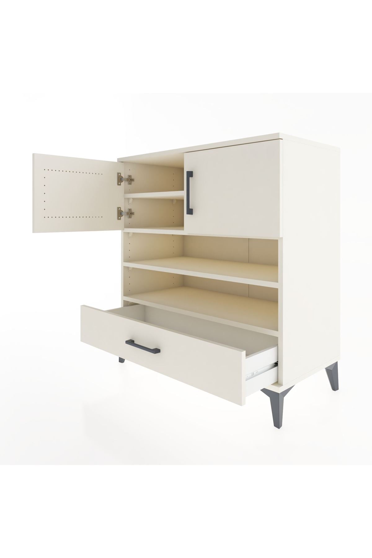 Hyperion Şifonyer 4 Raflı Tek Çekmeceli 2 Kapaklı 88x44x96 Aytaşı-Aytaşı