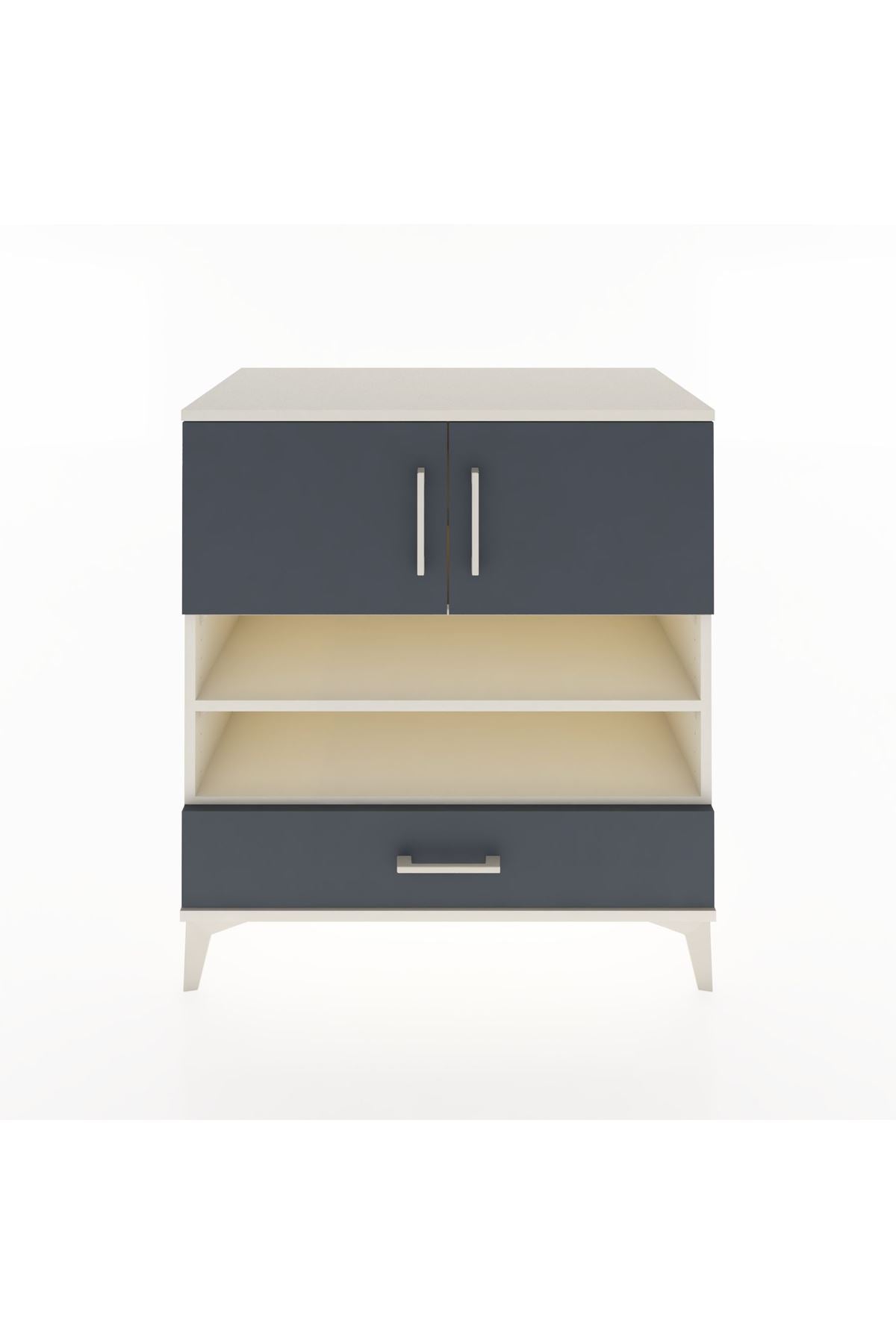 Hyperion Şifonyer 4 Raflı Tek Çekmeceli 2 Kapaklı 88x44x96 Aytaşı-Antrasit