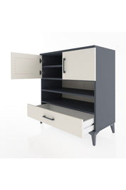 Hyperion Şifonyer 4 Raflı Tek Çekmeceli 2 Kapaklı 88x44x96 Antrasit-Aytaşı
