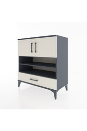 Hyperion Şifonyer 4 Raflı Tek Çekmeceli 2 Kapaklı 88x44x96 Antrasit-Aytaşı