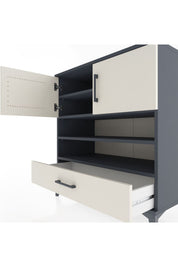Hyperion Şifonyer 4 Raflı Tek Çekmeceli 2 Kapaklı 88x44x96 Antrasit-Aytaşı