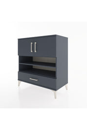Hyperion Şifonyer 4 Raflı Tek Çekmeceli 2 Kapaklı 88x44x96 Antrasit-Antrasit