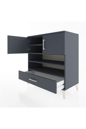 Hyperion Şifonyer 4 Raflı Tek Çekmeceli 2 Kapaklı 88x44x96 Antrasit-Antrasit