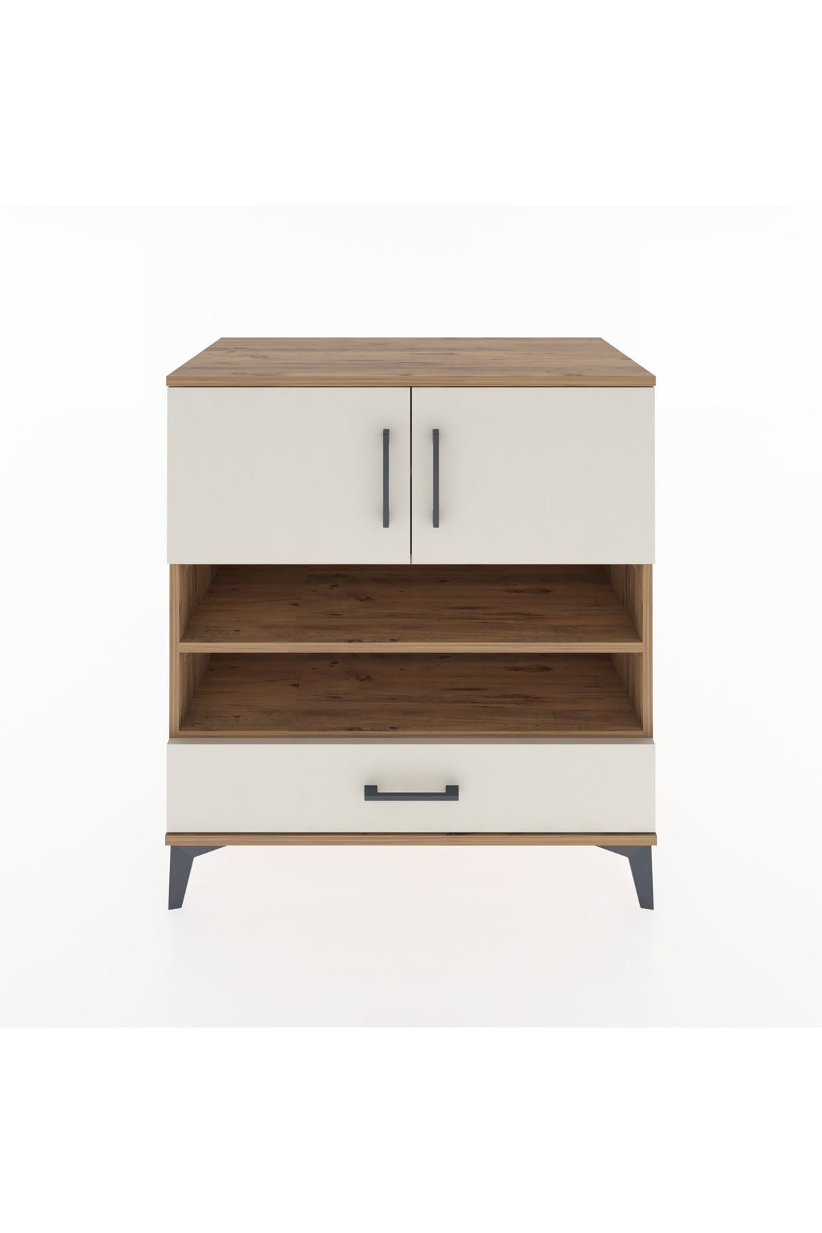 Hyperion Şifonyer 4 Raflı Tek Çekmeceli 2 Kapaklı 88x44x96 Çam-Aytaşı