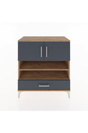 Hyperion Şifonyer 4 Raflı Tek Çekmeceli 2 Kapaklı 88x44x96 Çam-Antrasit