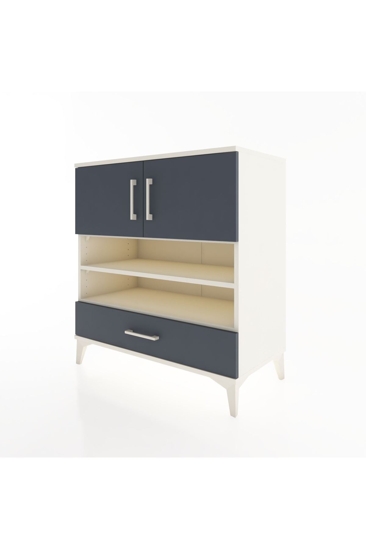 Hyperion Şifonyer 3 Raflı Tek Çekmeceli 2 Kapaklı 88x44x96 Aytaşı-Antrasit