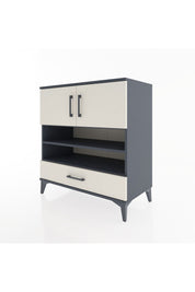 Hyperion Şifonyer 3 Raflı Tek Çekmeceli 2 Kapaklı 88x44x96 Antrasit-Aytaşı