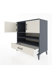 Hyperion Şifonyer 3 Raflı Tek Çekmeceli 2 Kapaklı 88x44x96 Antrasit-Aytaşı