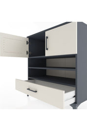 Hyperion Şifonyer 3 Raflı Tek Çekmeceli 2 Kapaklı 88x44x96 Antrasit-Aytaşı