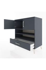 Hyperion Şifonyer 3 Raflı Tek Çekmeceli 2 Kapaklı 88x44x96 Antrasit-Antrasit