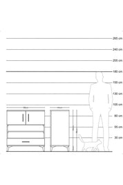 Hyperion Şifonyer 3 Raflı Tek Çekmeceli 2 Kapaklı 88x44x96 Antrasit-Antrasit