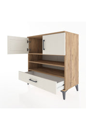 Hyperion Şifonyer 3 Raflı Tek Çekmeceli 2 Kapaklı 88x44x96 Çam-Aytaşı