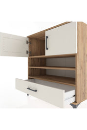 Hyperion Şifonyer 3 Raflı Tek Çekmeceli 2 Kapaklı 88x44x96 Çam-Aytaşı