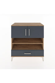 Hyperion Şifonyer 3 Raflı Tek Çekmeceli 2 Kapaklı 88x44x96 Çam-Antrasit