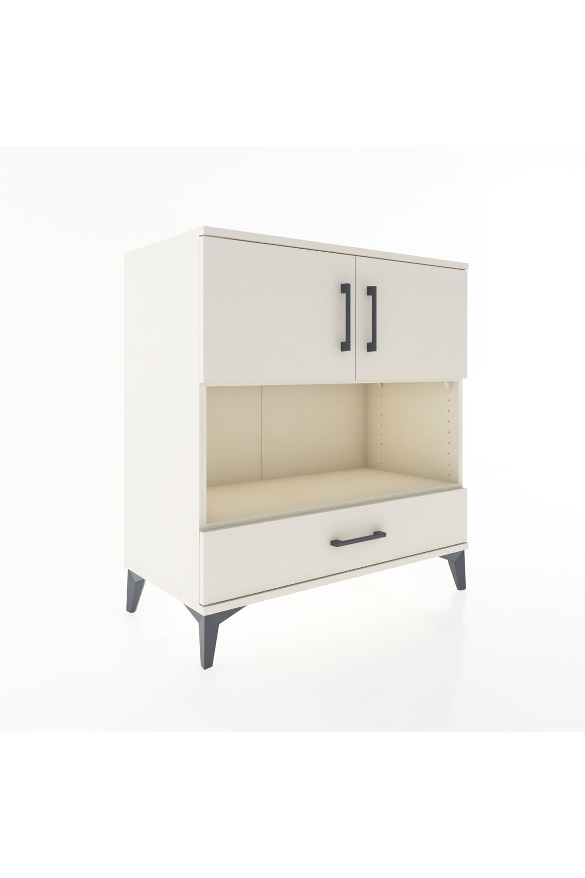 Hyperion Şifonyer 3 Raflı Tek Çekmeceli 2 Kapaklı 88x44x96 Aytaşı-Aytaşı