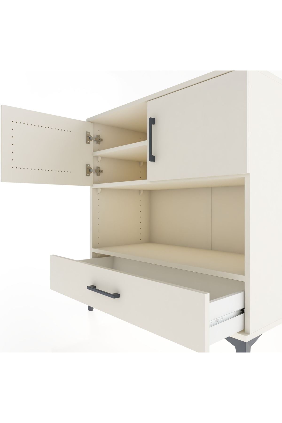 Hyperion Şifonyer 3 Raflı Tek Çekmeceli 2 Kapaklı 88x44x96 Aytaşı-Aytaşı