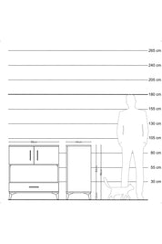 Hyperion Şifonyer 3 Raflı Tek Çekmeceli 2 Kapaklı 88x44x96 Aytaşı-Aytaşı