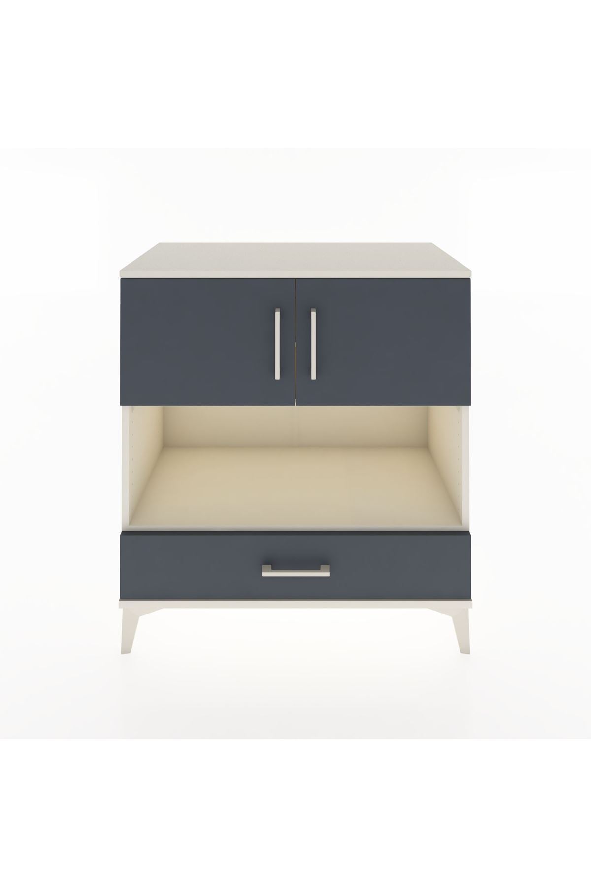 Hyperion Şifonyer 3 Raflı Tek Çekmeceli 2 Kapaklı 88x44x96 Aytaşı-Antrasit