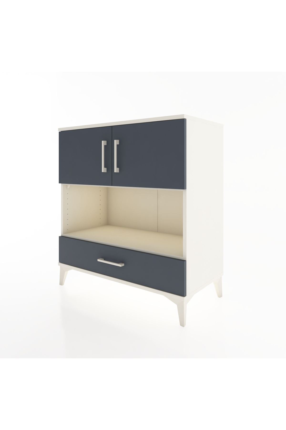 Hyperion Şifonyer 3 Raflı Tek Çekmeceli 2 Kapaklı 88x44x96 Aytaşı-Antrasit