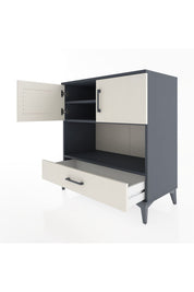 Hyperion Şifonyer 3 Raflı Tek Çekmeceli 2 Kapaklı 88x44x96 Antrasit-Aytaşı