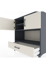 Hyperion Şifonyer 3 Raflı Tek Çekmeceli 2 Kapaklı 88x44x96 Antrasit-Aytaşı