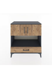 Hyperion Şifonyer 3 Raflı Tek Çekmeceli 2 Kapaklı 88x44x96 Antrasit-Çam