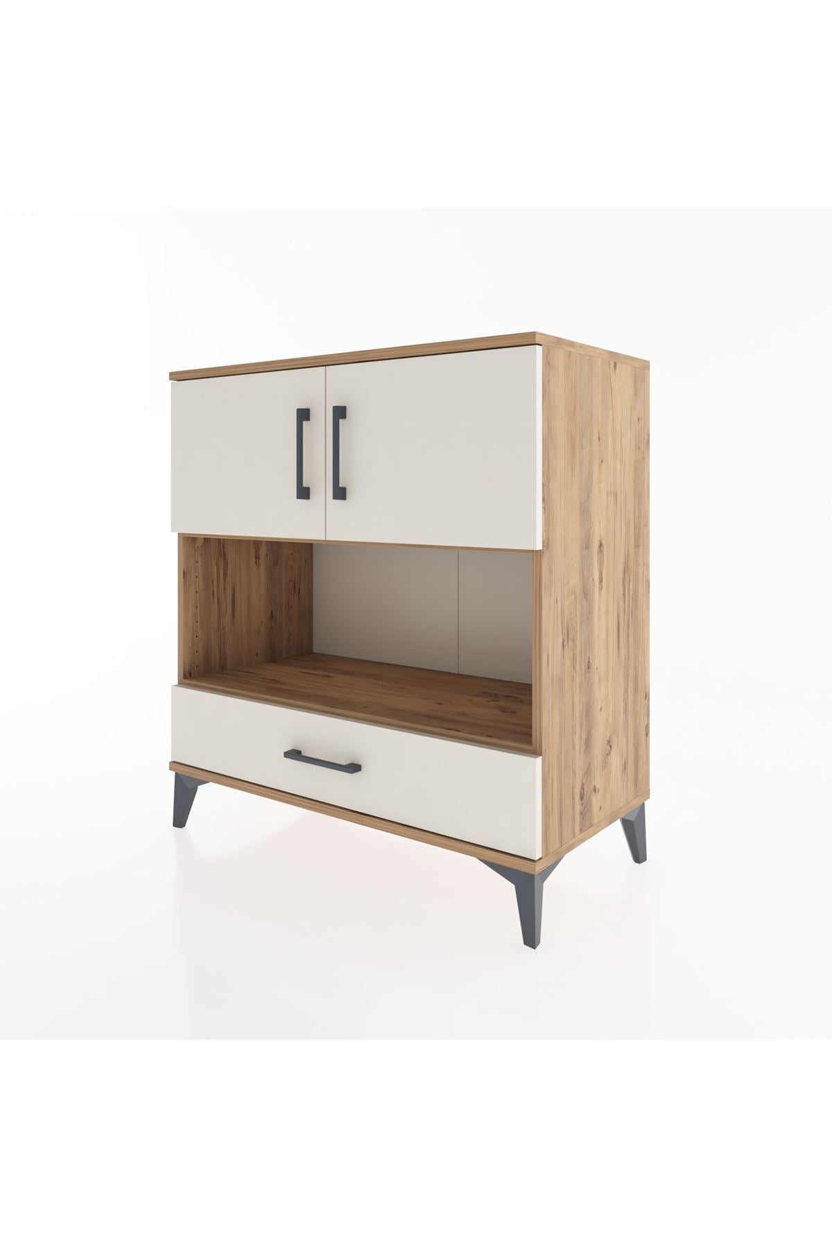 Hyperion Şifonyer 3 Raflı Tek Çekmeceli 2 Kapaklı 88x44x96 Çam-Aytaşı