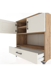 Hyperion Şifonyer 3 Raflı Tek Çekmeceli 2 Kapaklı 88x44x96 Çam-Aytaşı
