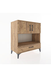 Hyperion Şifonyer 3 Raflı Tek Çekmeceli 2 Kapaklı 88x44x96 Çam-Çam