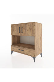 Hyperion Şifonyer 3 Raflı Tek Çekmeceli 2 Kapaklı 88x44x96 Çam-Çam