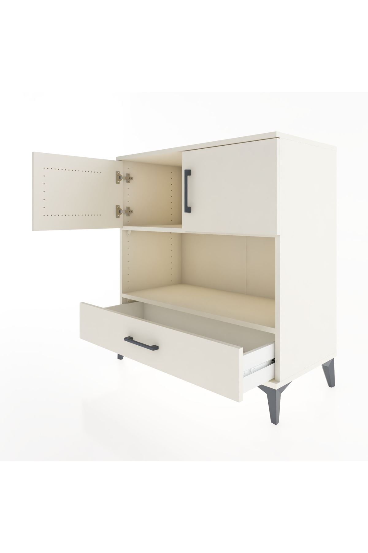 Hyperion Şifonyer 2 Raflı Tek Çekmeceli 2 Kapaklı 88x44x96 Aytaşı-Aytaşı