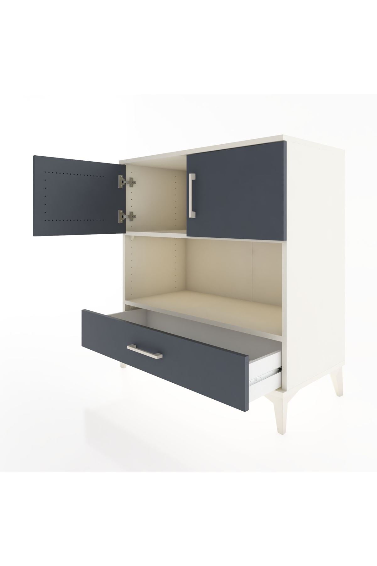 Hyperion Şifonyer 2 Raflı Tek Çekmeceli 2 Kapaklı 88x44x96 Aytaşı-Antrasit