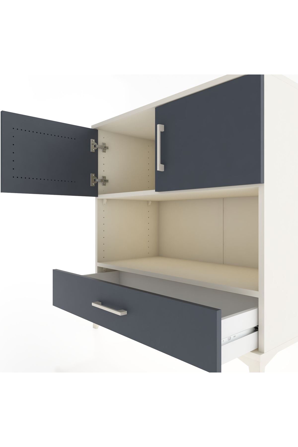 Hyperion Şifonyer 2 Raflı Tek Çekmeceli 2 Kapaklı 88x44x96 Aytaşı-Antrasit