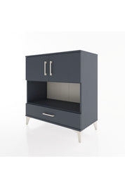 Hyperion Şifonyer 2 Raflı Tek Çekmeceli 2 Kapaklı 88x44x96 Antrasit-Antrasit