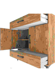 Hyperion Şifonyer 2 Raflı 2 Çekmeceli 2 Kapaklı 88x44x96 Çam-Çam