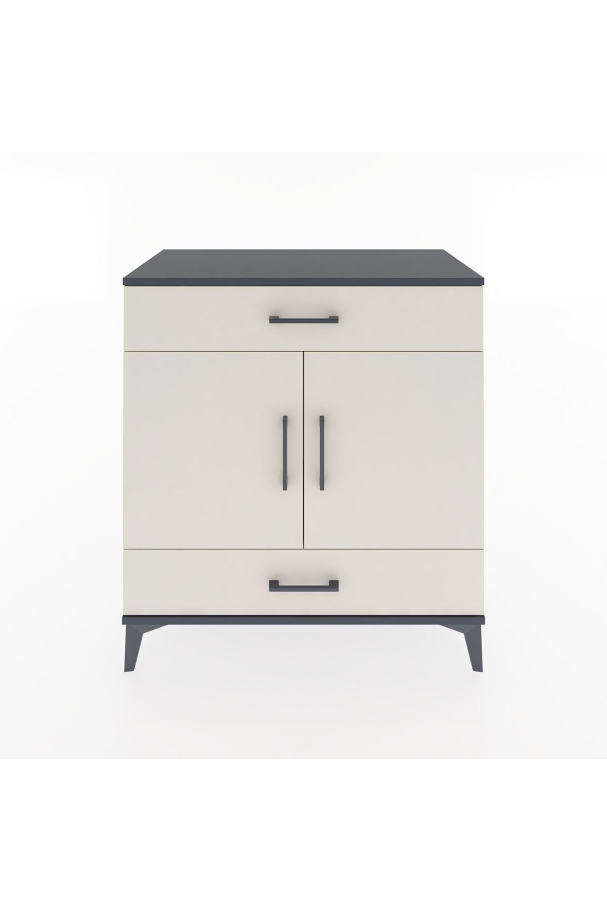 Hyperion Şifonyer 2 Çekmeceli 2 Kapaklı 88x44x96 Antrasit-Aytaşı