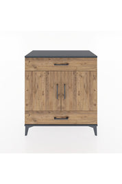 Hyperion Şifonyer 2 Çekmeceli 2 Kapaklı 88x44x96 Antrasit-Çam