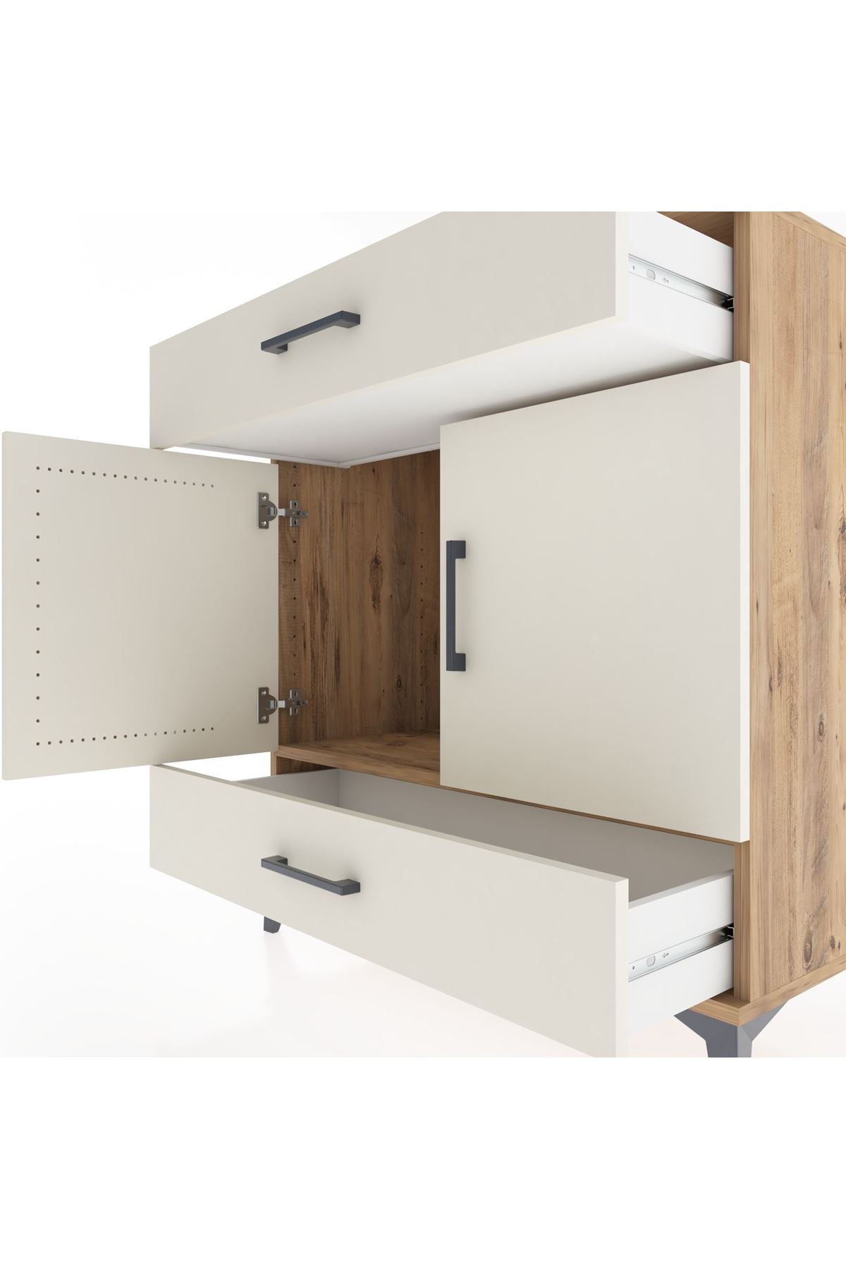 Hyperion Şifonyer 2 Çekmeceli 2 Kapaklı 88x44x96 Çam-Aytaşı