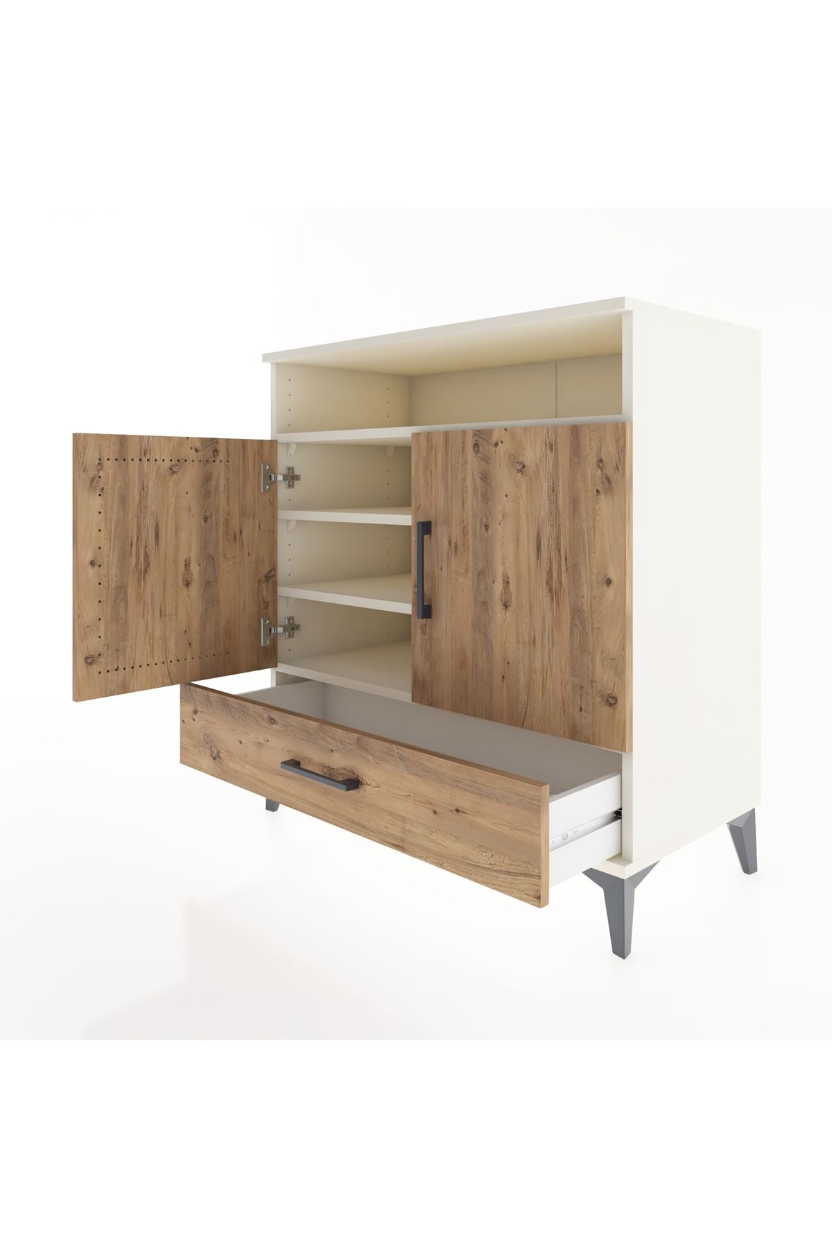 Hyperion Şifonyer 4 Raflı Tek Çekmeceli 2 Kapaklı 88x44x96 Aytaşı-Çam