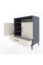 Hyperion Şifonyer 4 Raflı Tek Çekmeceli 2 Kapaklı 88x44x96 Antrasit-Aytaşı