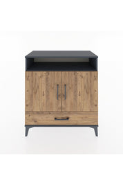 Hyperion Şifonyer 4 Raflı Tek Çekmeceli 2 Kapaklı 88x44x96 Antrasit-Çam