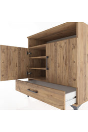 Hyperion Şifonyer 4 Raflı Tek Çekmeceli 2 Kapaklı 88x44x96 Çam-Çam