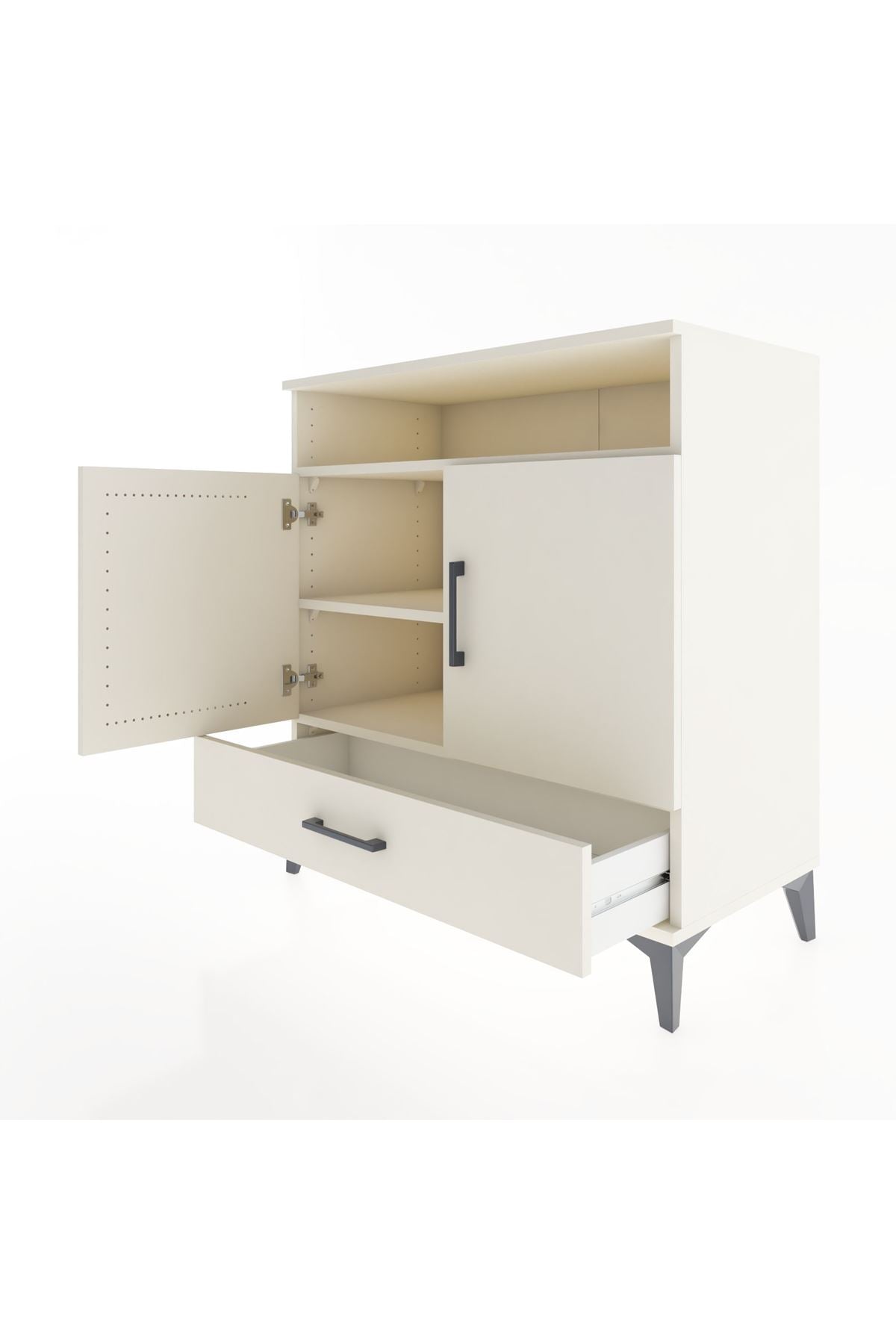 Hyperion Şifonyer 3 Raflı Tek Çekmeceli 2 Kapaklı 88x44x96 Aytaşı-Aytaşı