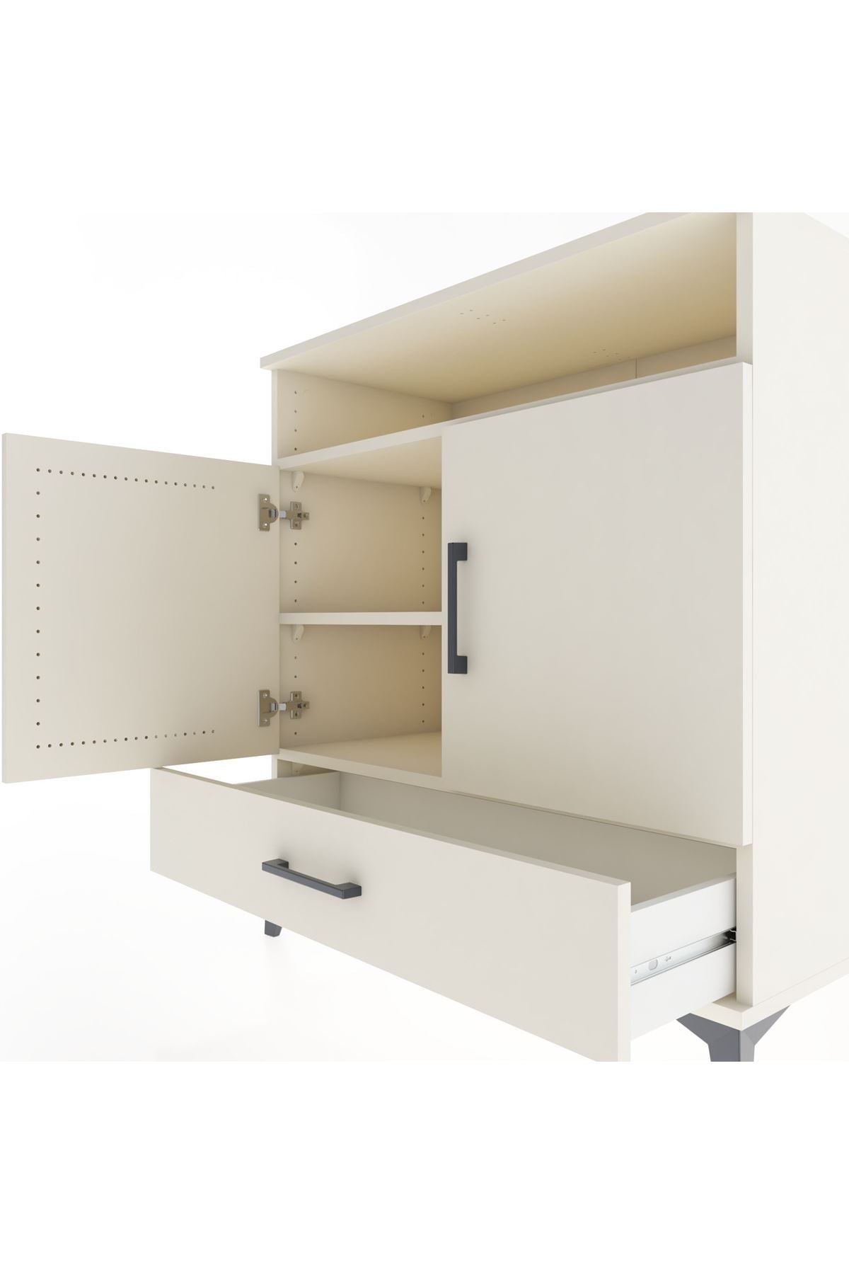 Hyperion Şifonyer 3 Raflı Tek Çekmeceli 2 Kapaklı 88x44x96 Aytaşı-Aytaşı